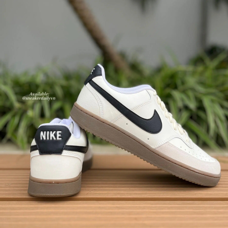 Giày Nike court vision low 133 White Black Gume